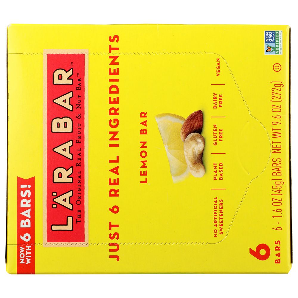 LARABAR: Bar Lemon 6 Bars, 9.6 oz