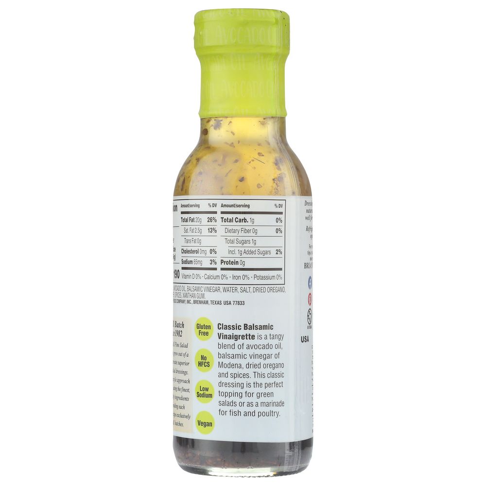 BRIANNAS: Classic Balsamic Vinaigrette Avocado Oil Dressing, 10 oz