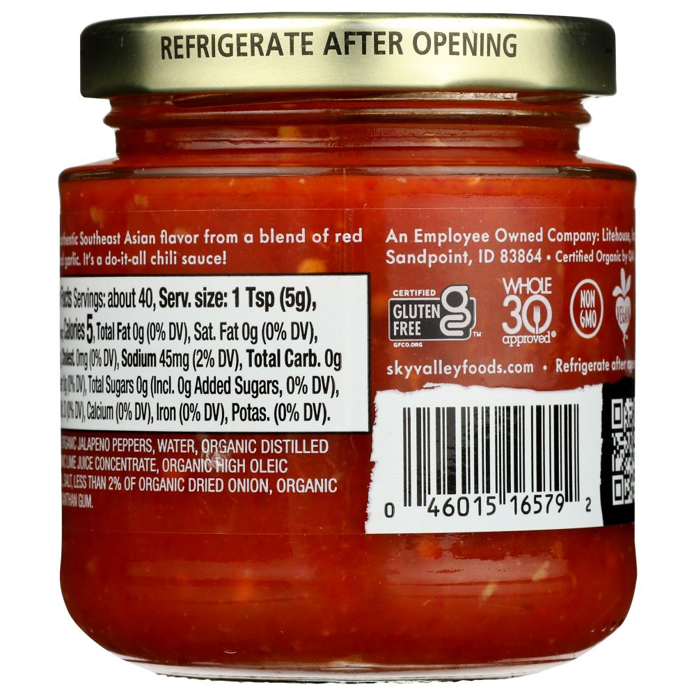 SKY VALLEY: Sambal Oelek Chili Paste, 7 oz