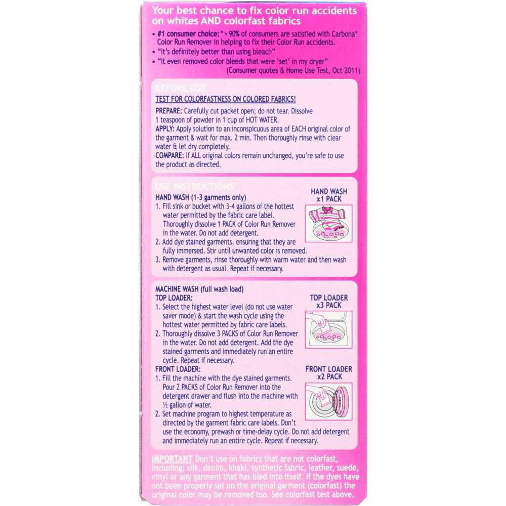 CARBONA: Color Run Remover, 2.6 oz