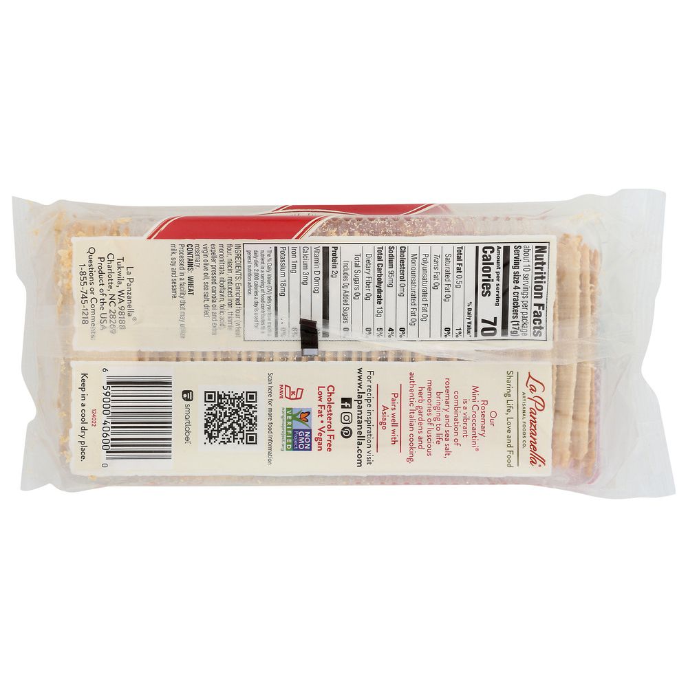 LA PANZANELLA: Mini Rosemary Croccantini Artisan Crackers, 6 oz