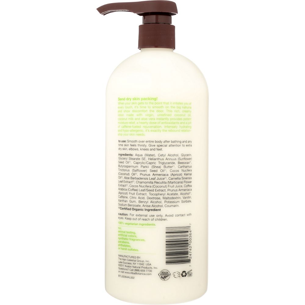 ALBA BOTANICA: Very Emollient Body Lotion Coconut Rescue, 32 oz