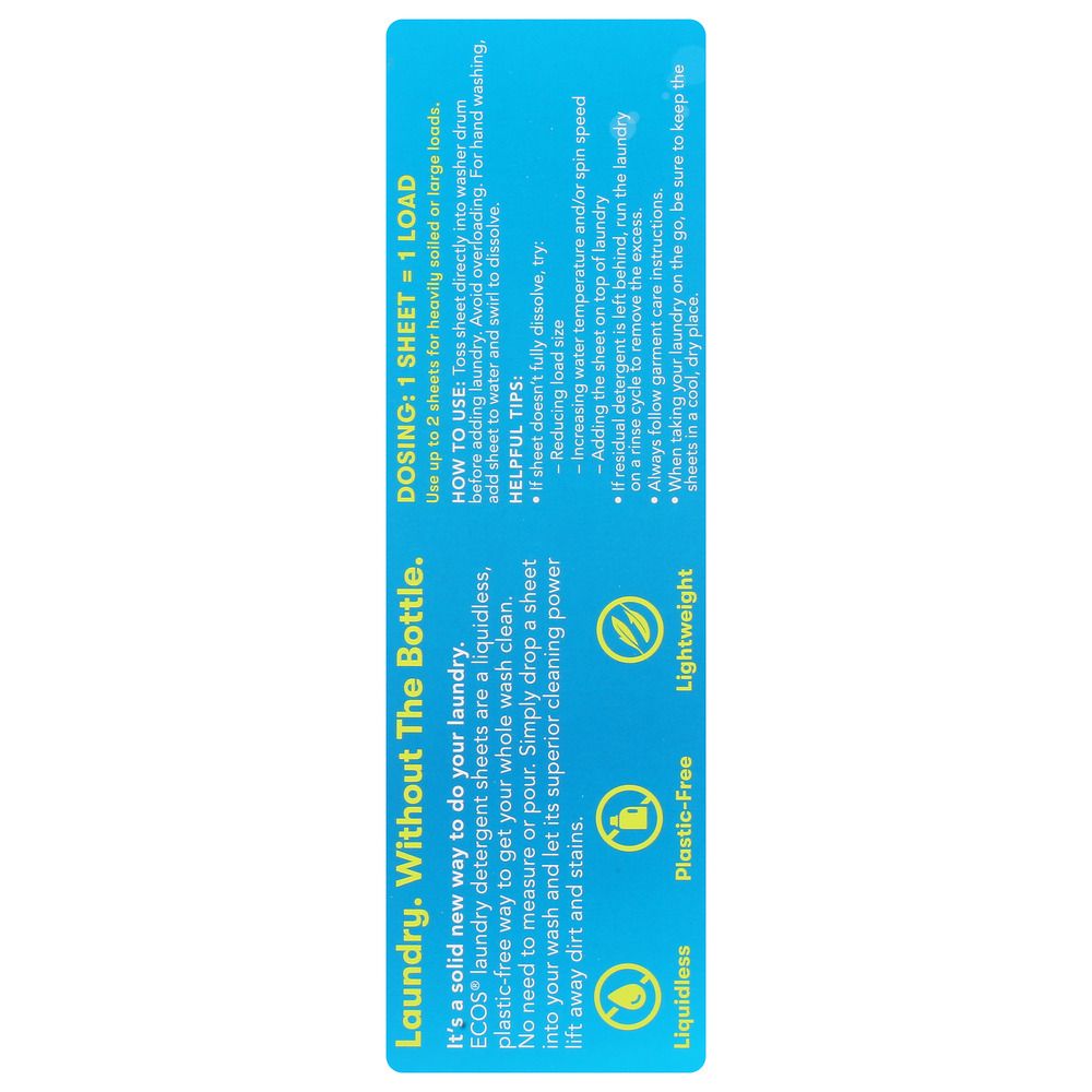 ECOS: Laundry Detergent Sheets Magnolia And Lily, 50 ea