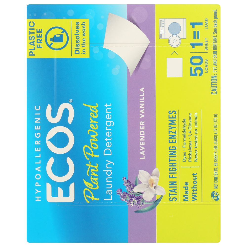 ECOS: Next Liquidless Laundry Detergent Lavender Vanilla, 50 ea