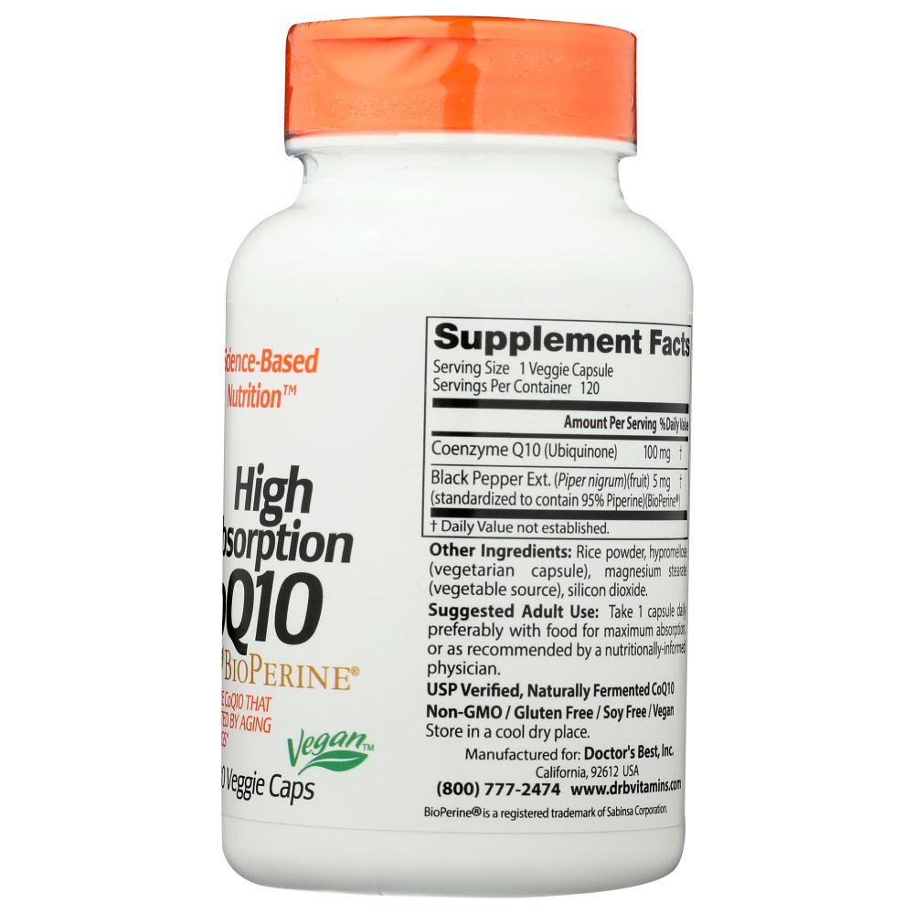 DOCTORS BEST: Hi Absorption Coq10 With BioPerine 100Mg, 120 vc