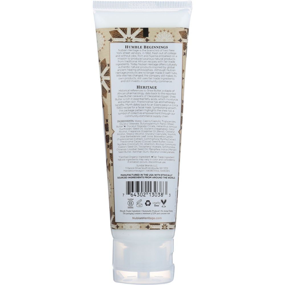 NUBIAN HERITAGE: Hand Cream Raw Shea Butter, 4 oz