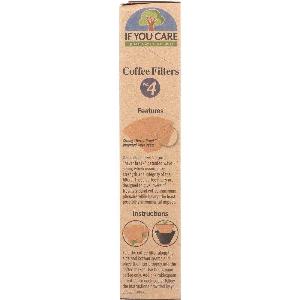 IF YOU CARE: Coffee Filters No. 4 Size, 100 Filters