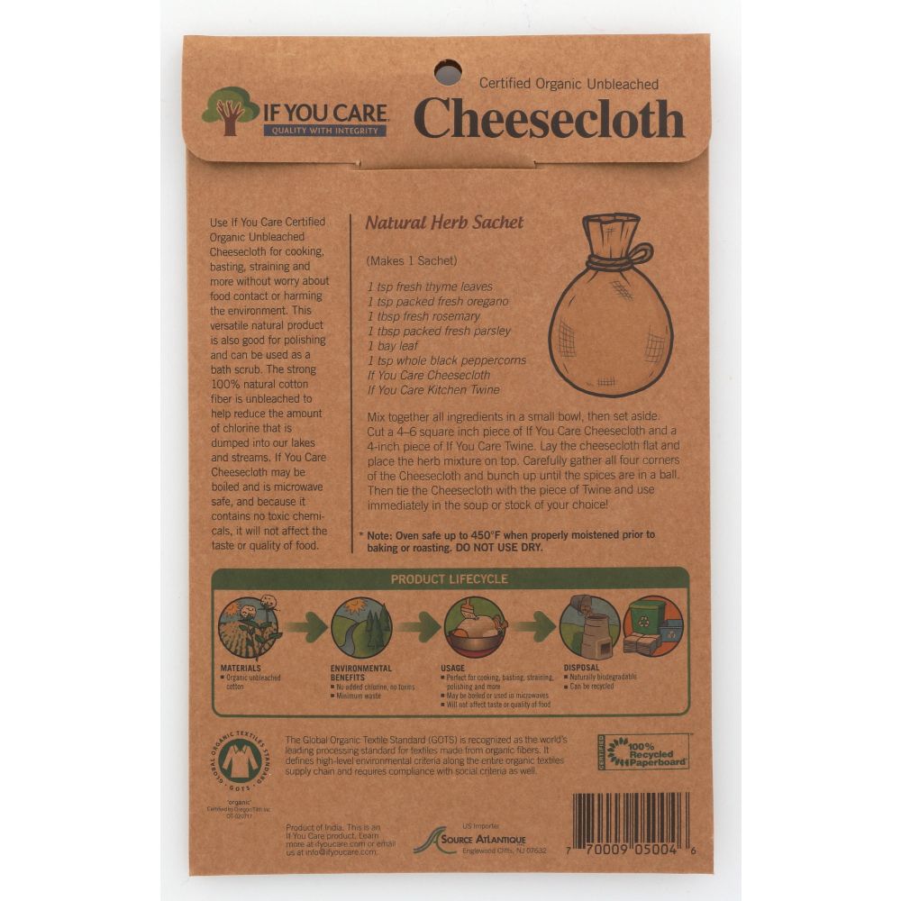 IF YOU CARE: Cheesecloth 2 Square Yards, 1 pc