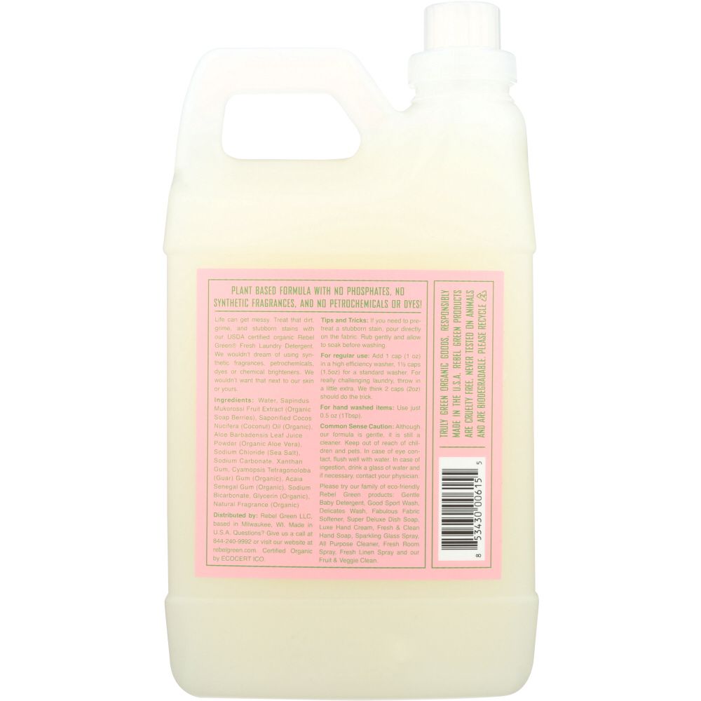 REBEL GREEN: Fresh Laundry Detergent Pink Lilac, 64 oz