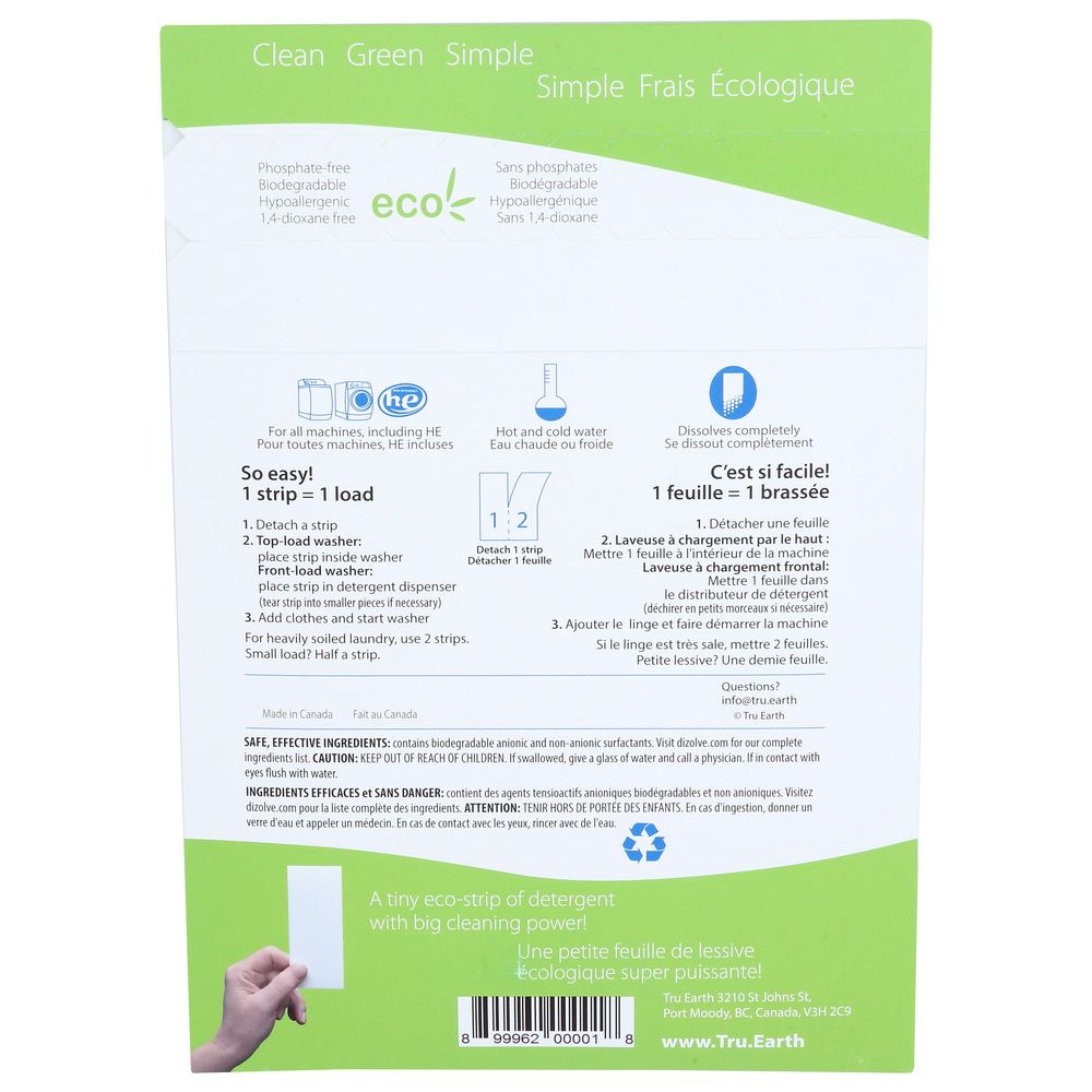 TRU EARTH: Laundry Detergent Fragrance Free, 32 ea