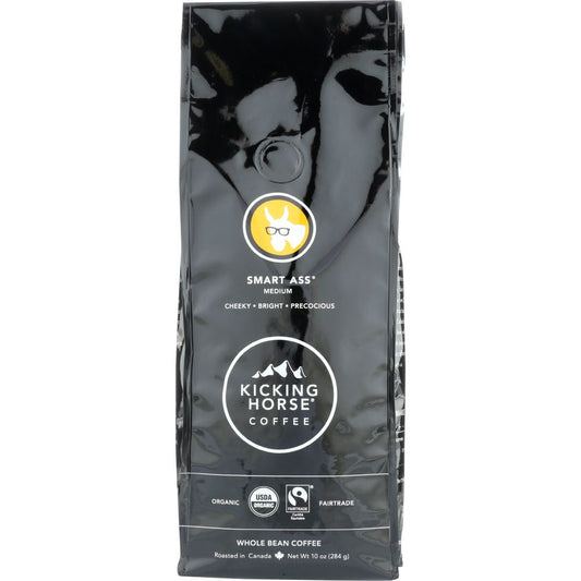 KICKING HORSE: Organic Smart Ass Medium Roast Whole Bean Coffee, 10 oz