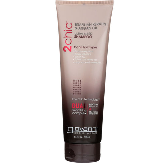 GIOVANNI COSMETICS: Ultra-Sleek Shampoo Brazilian Keratin & Argan Oil, 8.5 oz