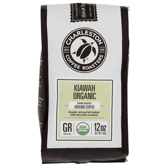 CHARLESTON COFFEE ROASTERS: Kiawah Organic Dark Roast Ground Coffee, 12 oz