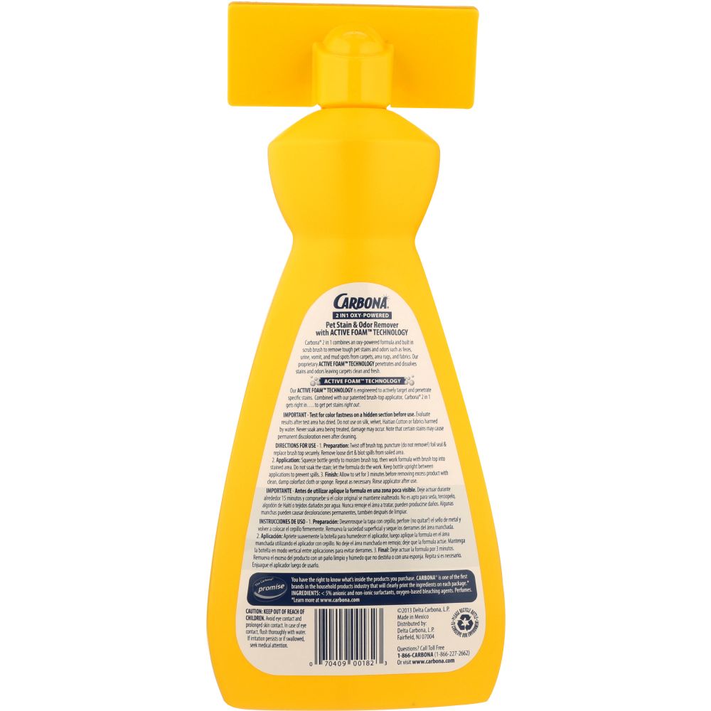 CARBONA: 2 In 1 Oxy-Powered Pet Stain & Odor Remover, 22 fo