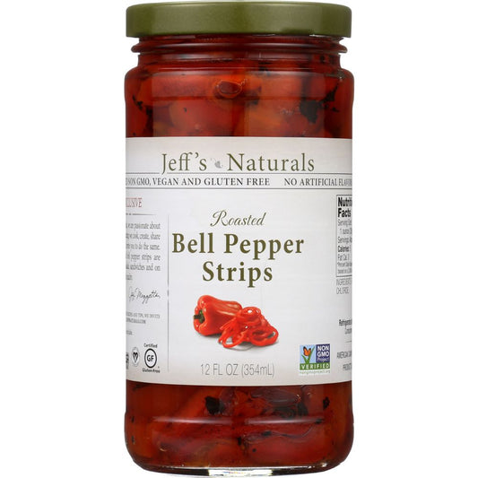 JEFF'S NATURALS: Roasted Bell Pepper Strips, 12 oz