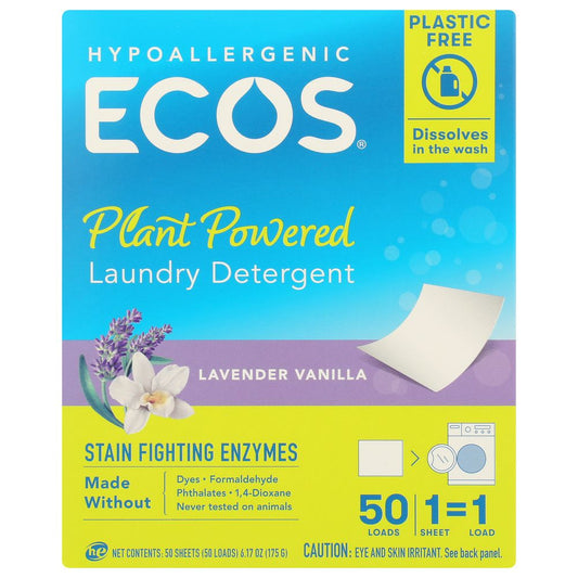 ECOS: Next Liquidless Laundry Detergent Lavender Vanilla, 50 ea