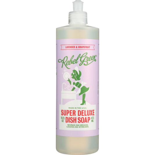 REBEL GREEN: Dish Soap Lavender Grapefruit, 16 oz