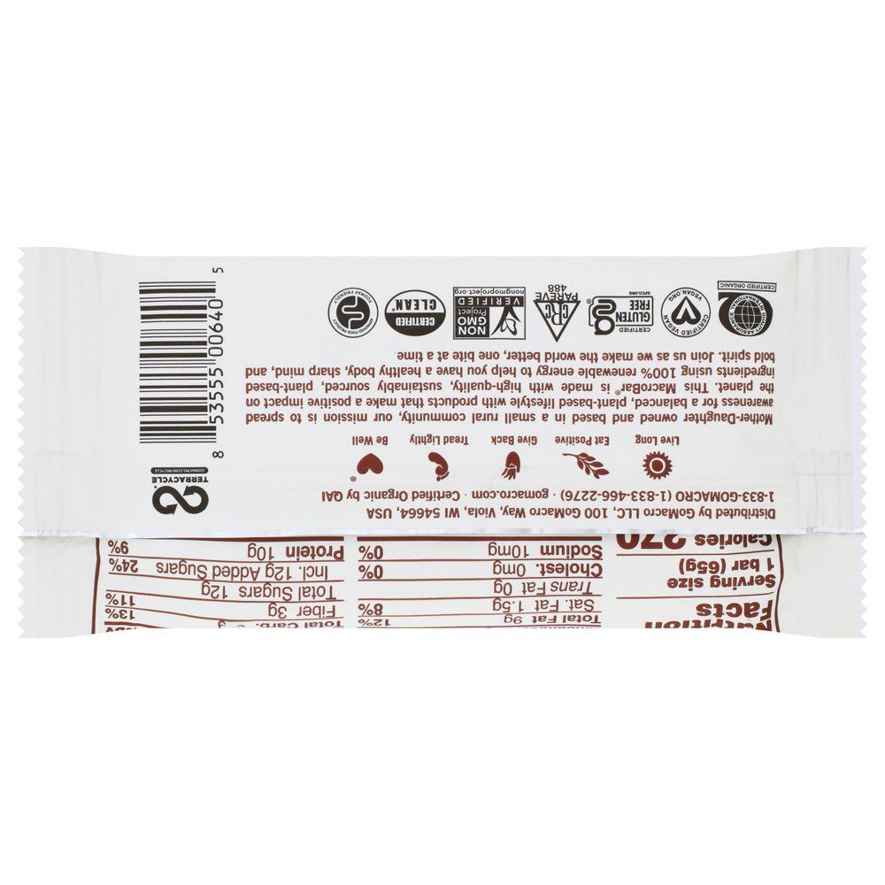 GOMACRO: Bar Mocha Chocolate Chip, 2.3 oz