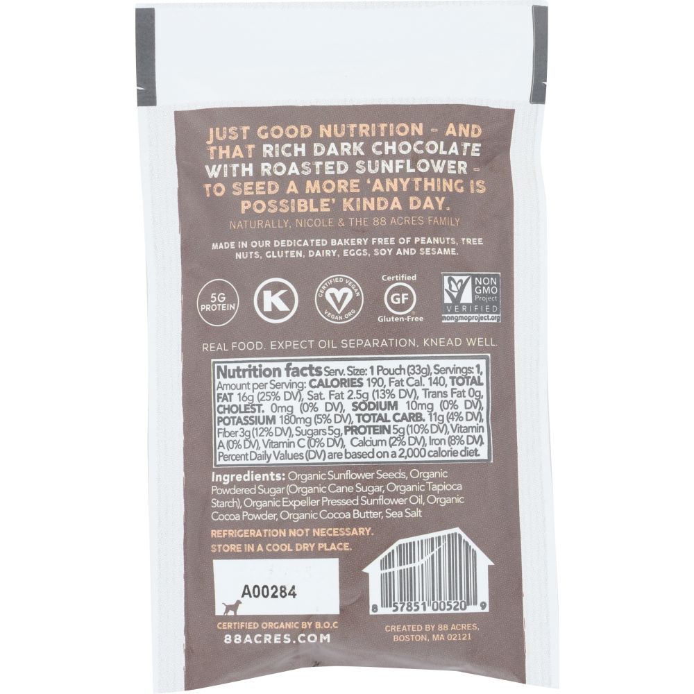 88 ACRES: Dark Chocolate Sunflower Seed Butter, 1.16 oz