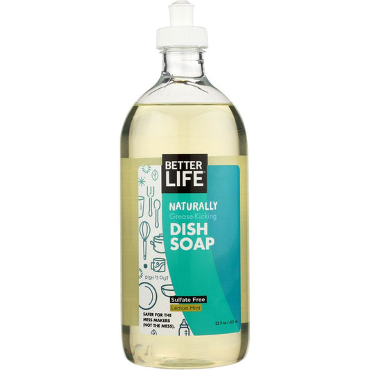 BETTER LIFE: Naturally Grease-Kicking Dish Soap Lemon Mint, 22 oz